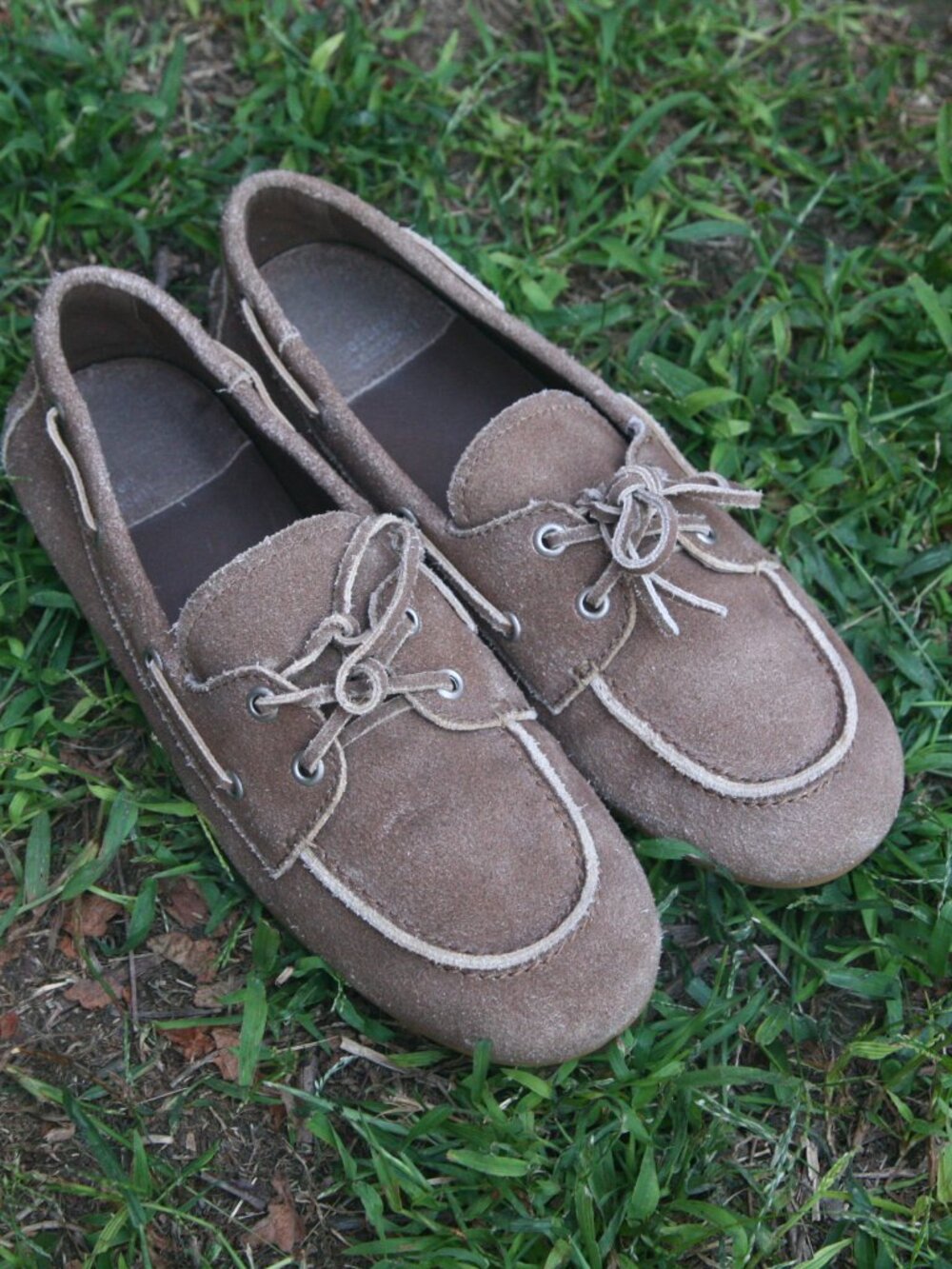 Size 10 - JEFFREY CAMPBELL Women's Taupe Suede Yachting Day Boat Shoes - Picture 5 of 12